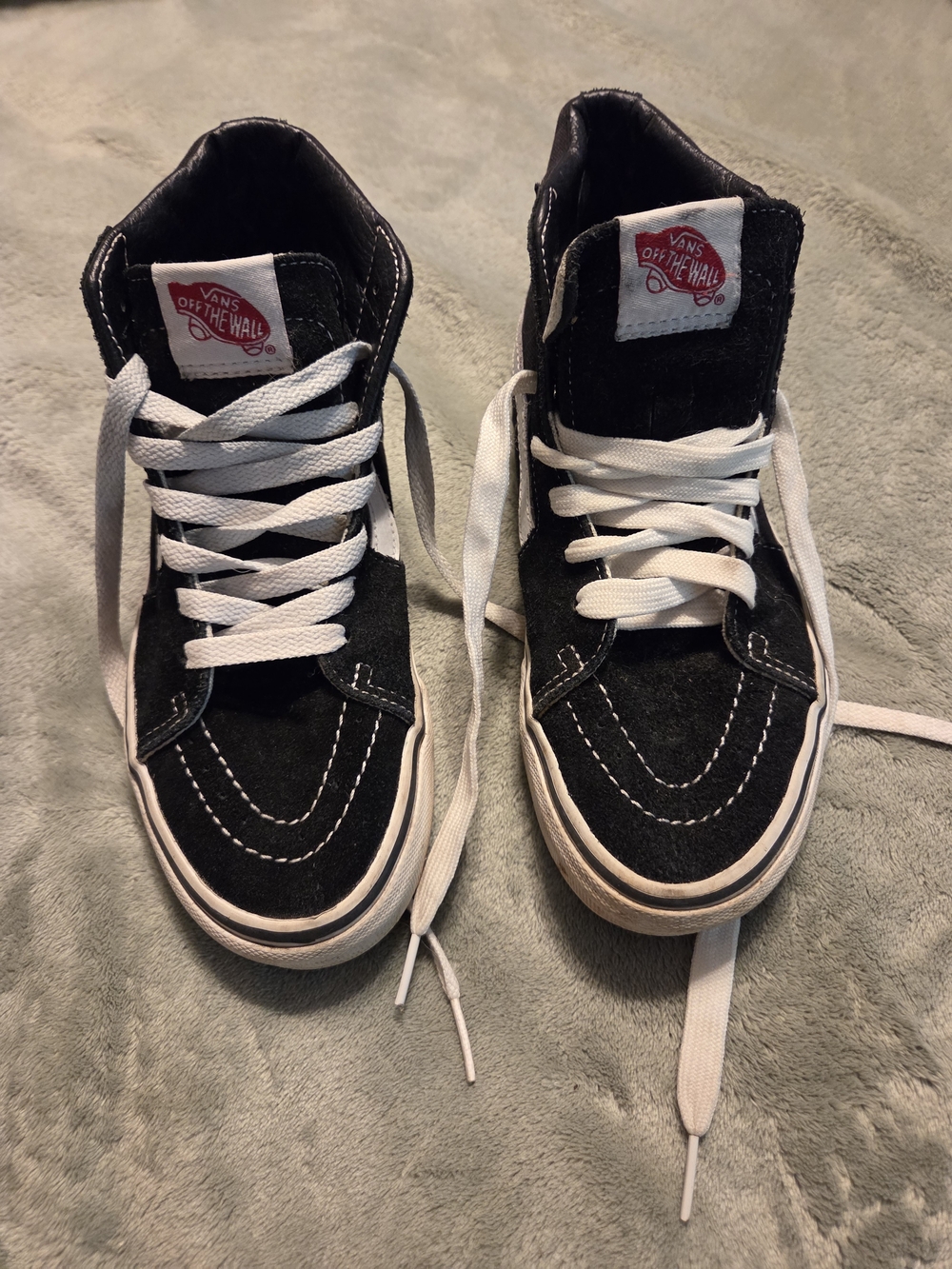 Vans Sk8-Hi Black Suede High Top Sneakers with White Laces